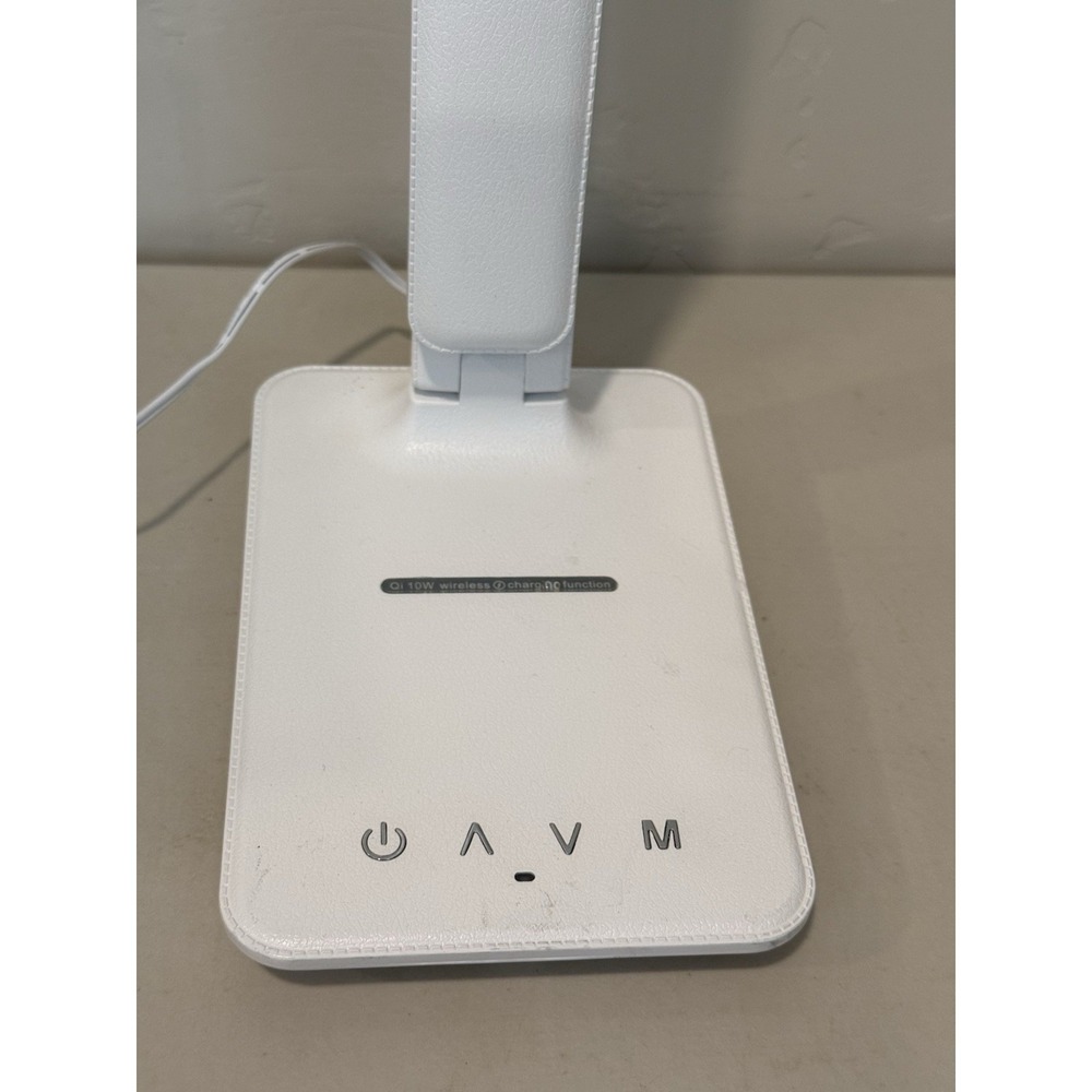LED Desk Lamp with Smart Features Clock Alarm Date Temper Qi Charging Station - Picture 3 of 12